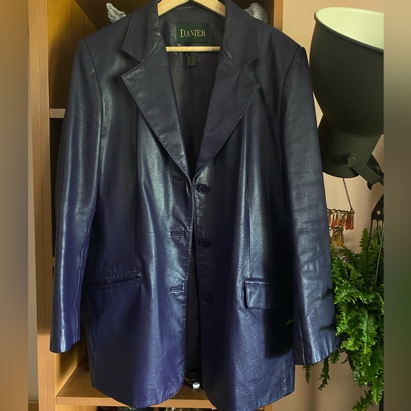 Vintage Dark Purple Danier Leather Jacket | L - Picture 1 of 4